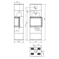 Kaminofen Wamsler Modulo 57 / 180 U - 6,0 KW