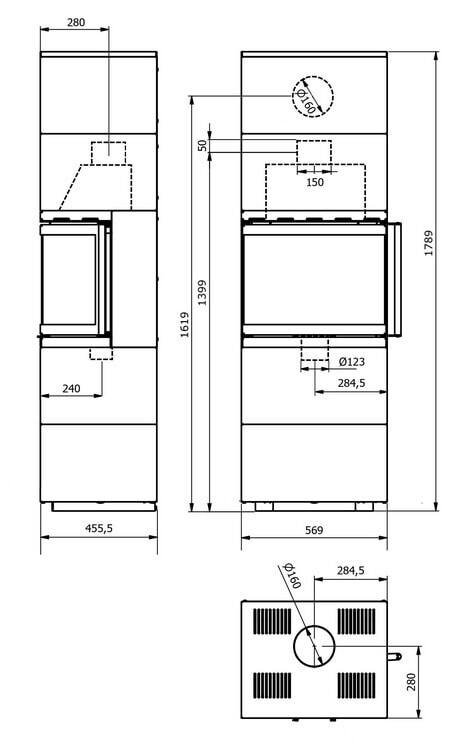Kaminofen Wamsler Modulo 57 / 180 U - 6,0 KW