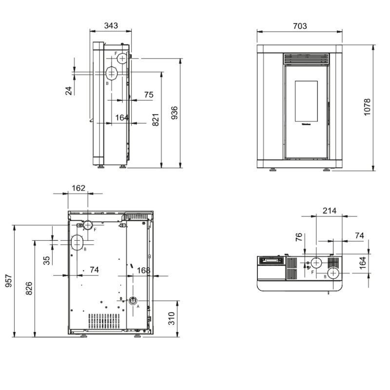 Pelletofen La Nordica Extraflame Annabella Ad Evo - 9 kW (kanalisierbar)