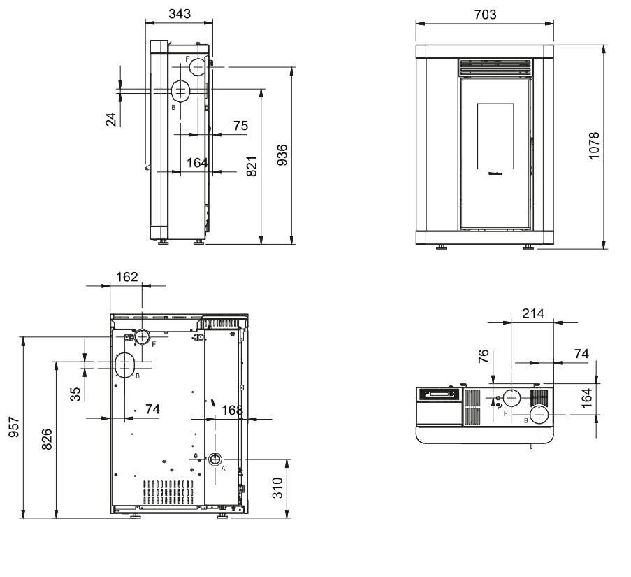 Pelletofen La Nordica Extraflame Annabella Ad Evo - 9 kW (kanalisierbar)