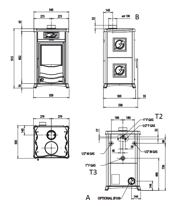 Kaminofen wassergeführt La Nordica TermoRossella Plus Evo DSA 4.0 - 11,1 kW