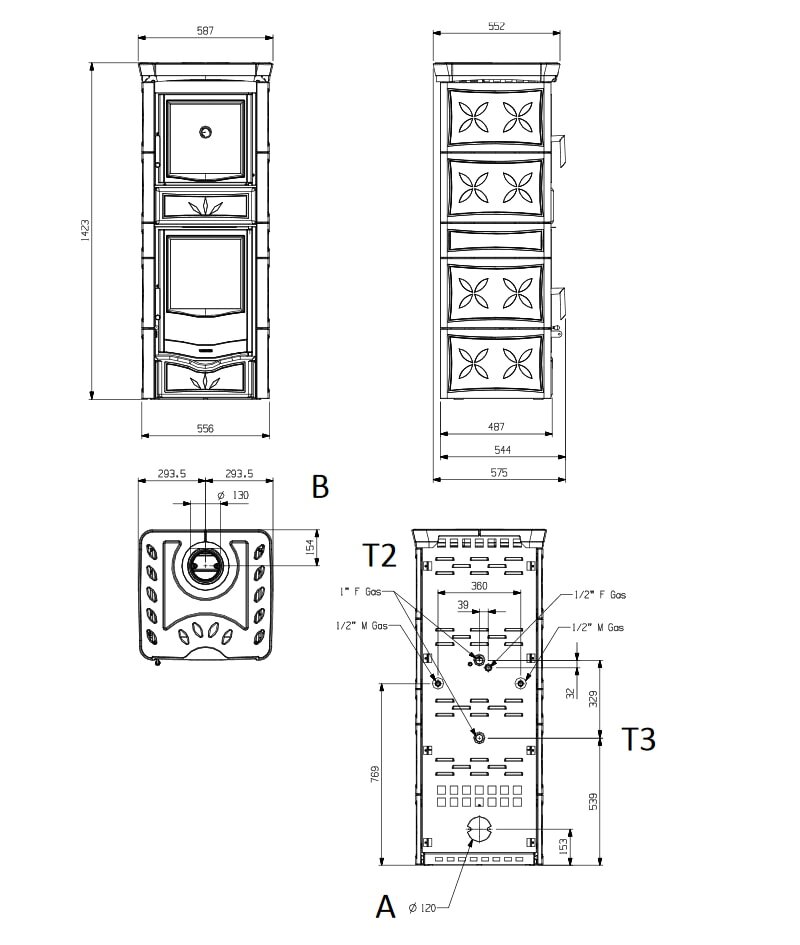 Kaminofen wassergeführt La Nordica TermoRossella Plus Forno DSA 4.0 - 11,1 kW