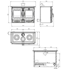 K&uuml;chenherd La Nordica Prestige Line - Alaska - 12 kW - Schwarz verglast
