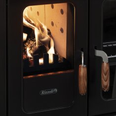 Holzherd Rizzoli - N94 Steel - Schwarz lackiert - 8 kW
