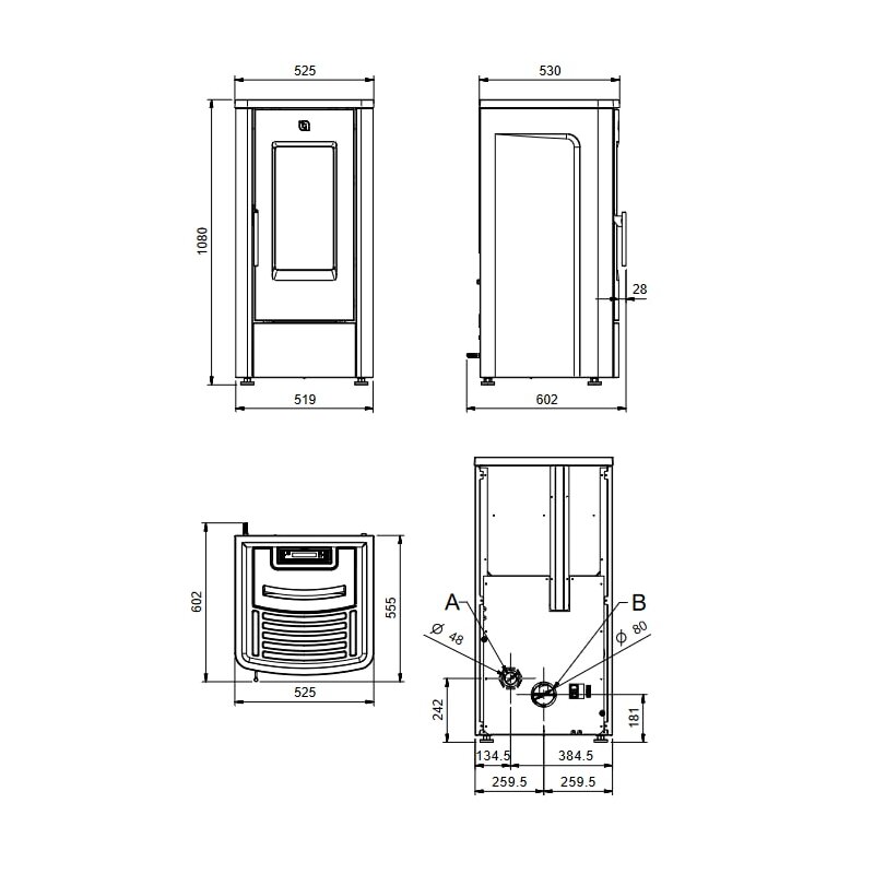 Pelletofen La Nordica Extraflame Dahiana VFS - 10 kW - Bronze
