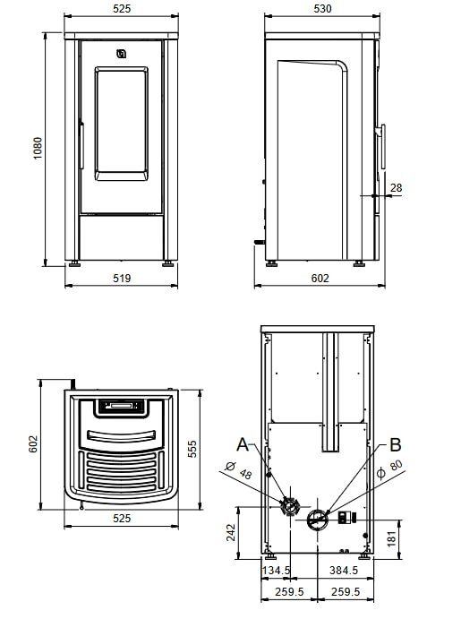 Pelletofen La Nordica Extraflame Dahiana VFS - 10 kW - Bronze