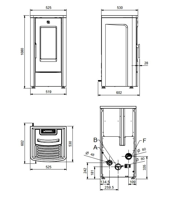 Pelletofen La Nordica Extraflame Dahiana Plus VFS (kanalisierbar) - 10 kW
