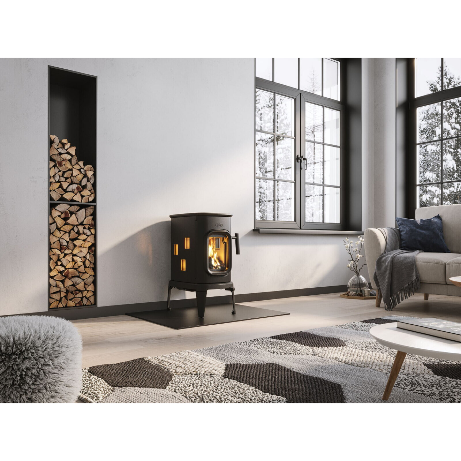 Kaminofen Gussofen Dovre Saga 107 - 7 kW - Schwarz