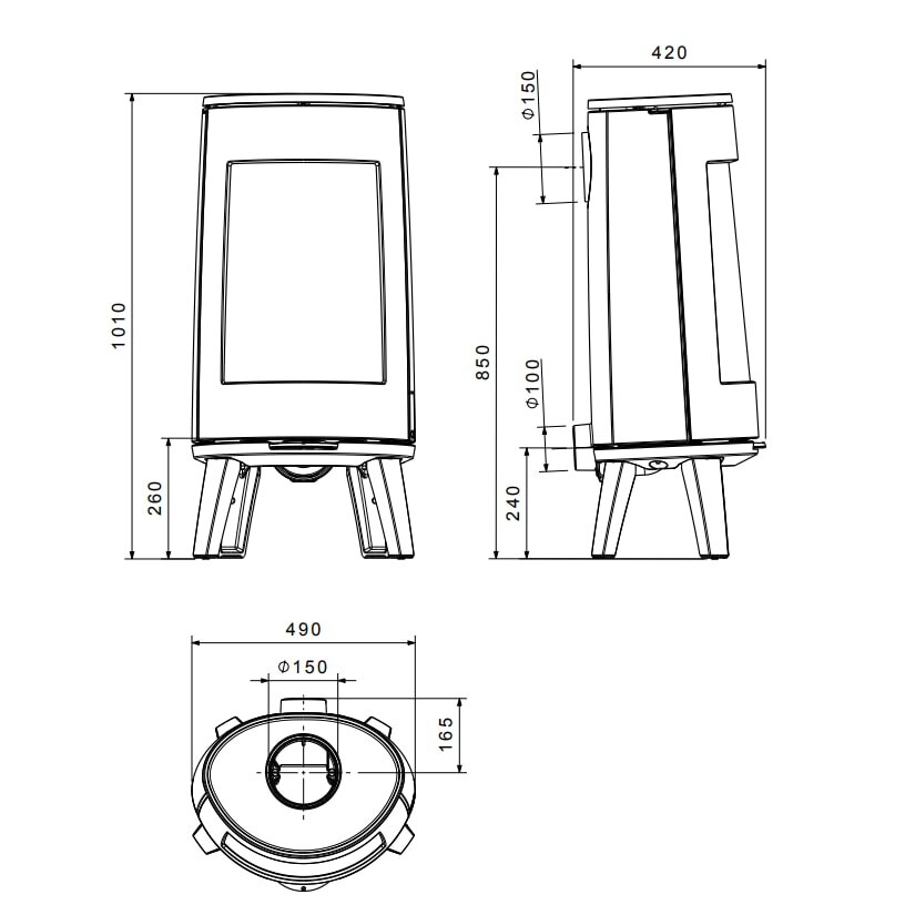 Kaminofen Gussofen Dovre Bold 300 - 7 kW - Schwarz lackiert