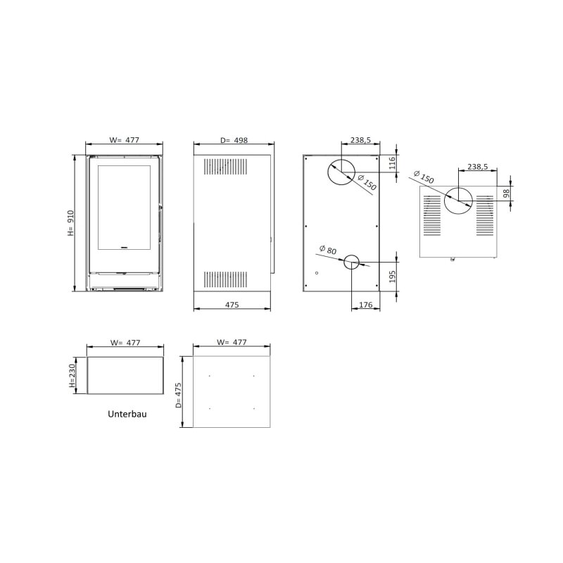 Kaminofen Wamsler Gor - 7,3 kW