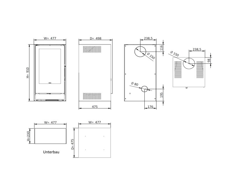 Kaminofen Wamsler Gor - 7,3 kW