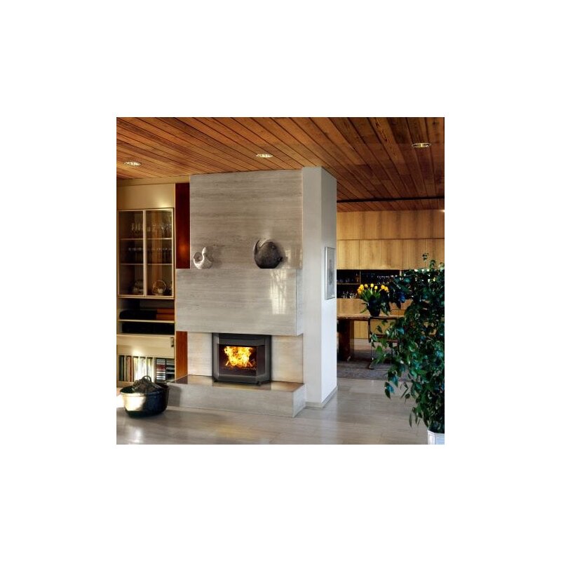 Kamineinsatz Guss Dovre Phönix 1 für T2000 - 9 kW - Schwarz lackiert