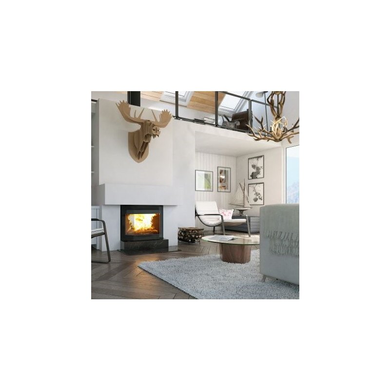 Kamineinsatz Guss Dovre Phönix 1 für T2000 - 9 kW - Schwarz lackiert