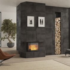 Kamineinsatz Guss Dovre Ph&ouml;nix 1 f&uuml;r T2000 - 9 kW - Schwarz lackiert