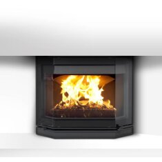 Kamineinsatz Guss Dovre Ph&ouml;nix 2 f&uuml;r T2000S - 9 kW - Schwarz lackiert