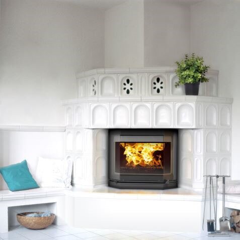 Kamineinsatz Guss Dovre Phönix 2 für T2000S - 9 kW - Schwarz lackiert