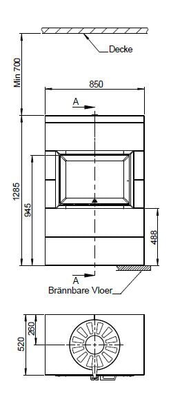 Kaminbausatz Jotul FS 175 mit Jotul I 520 F - 7 kW