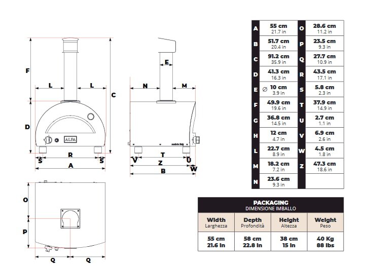 Gas Pizzaofen Alfa Forni Moderno - Portable Top - Grau