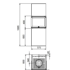 Kaminbausatz Jotul FS 520 FRL - 7,5 kW - schwarz lackiert...