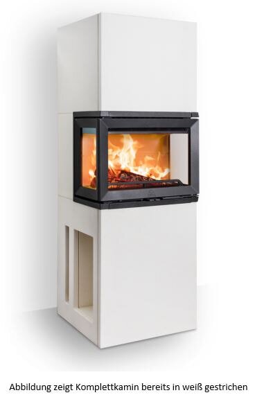 Kaminbausatz Jotul FS 520 FRL - 7 kW - schwarz lackiert (BP) - Glas vorne, rechts und links