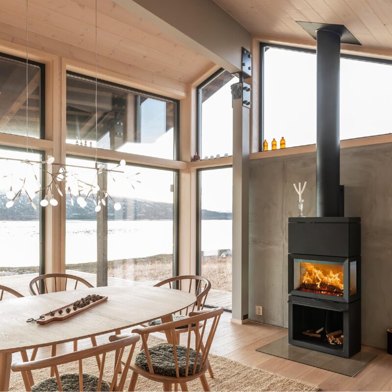 Kaminofen Gussofen Jotul F 520 High Top (3 Scheiben) - 7 kW - Schwarz