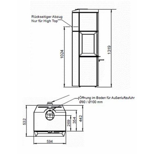Kaminofen Gussofen Jotul F 520 High Top (3 Scheiben) schwarz - 7 kW o,  4.740,00 €