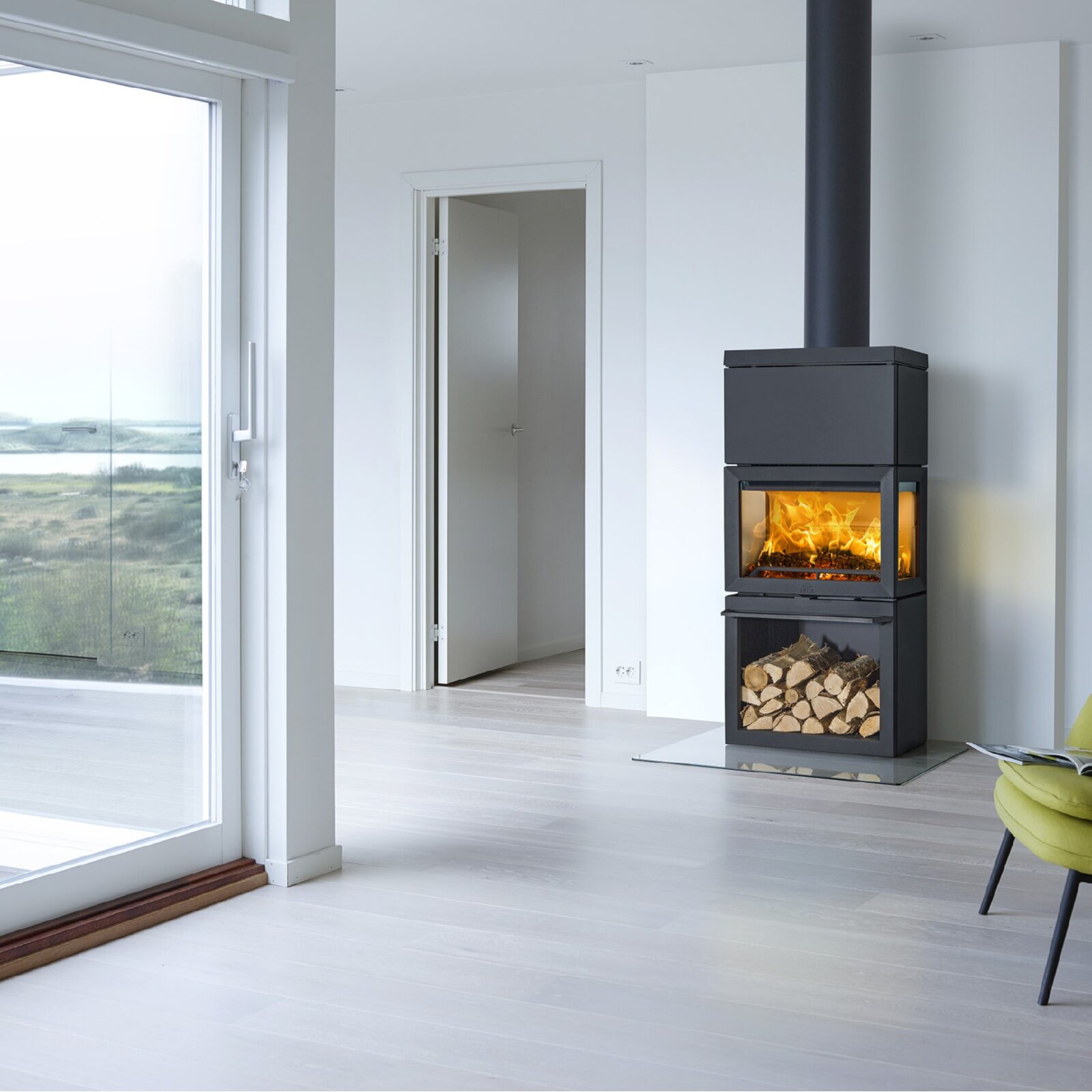 Kaminofen Gussofen Jotul F 520 High Top (3 Scheiben) - 7 kW - Schwarz