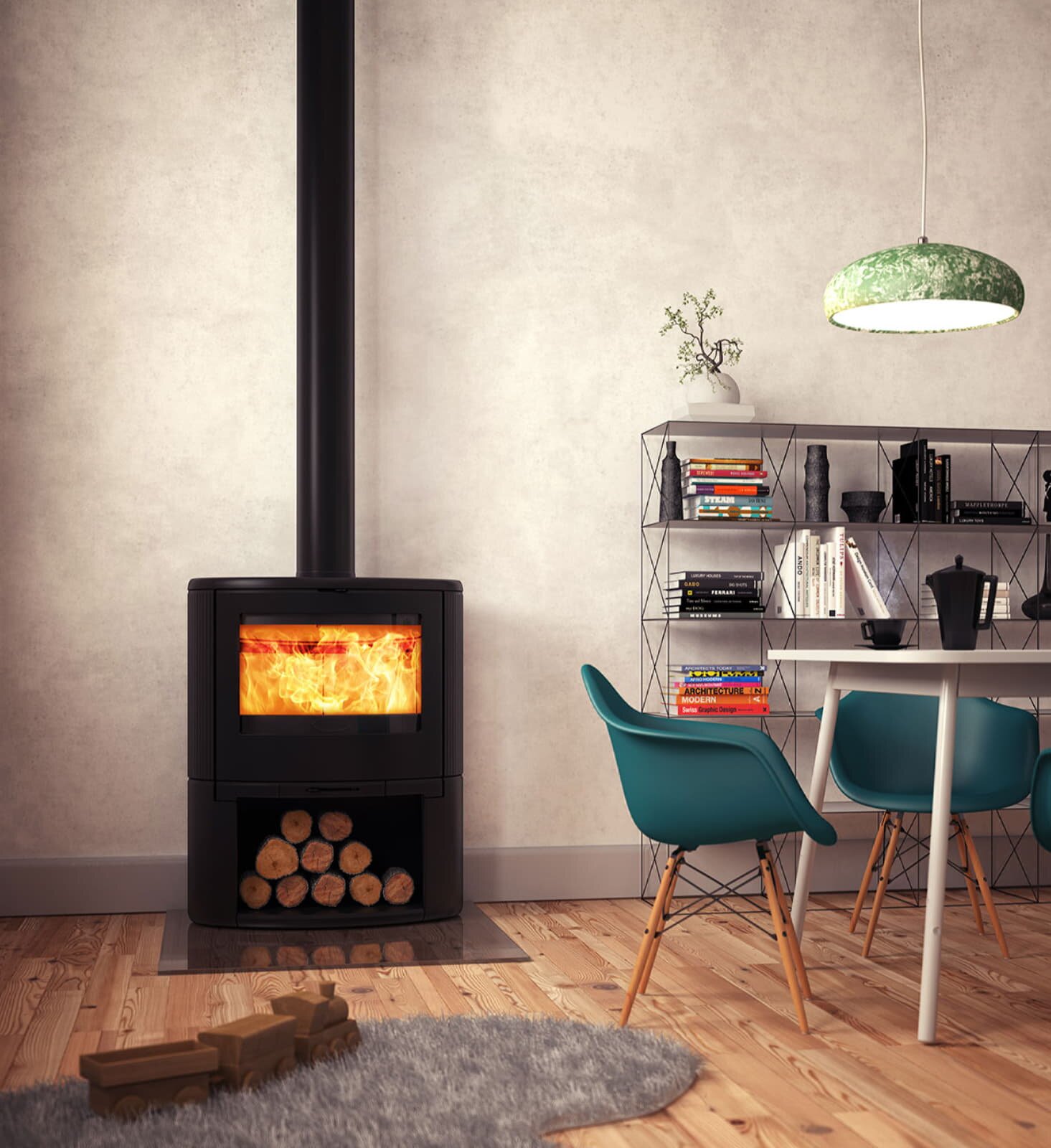 Kaminofen Gussofen Dovre BOW WB - 9 kW - Schwarz