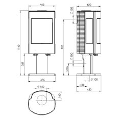 Kaminofen Gussofen Dovre Astro 4 - 8 kW - Schwarz lackiert