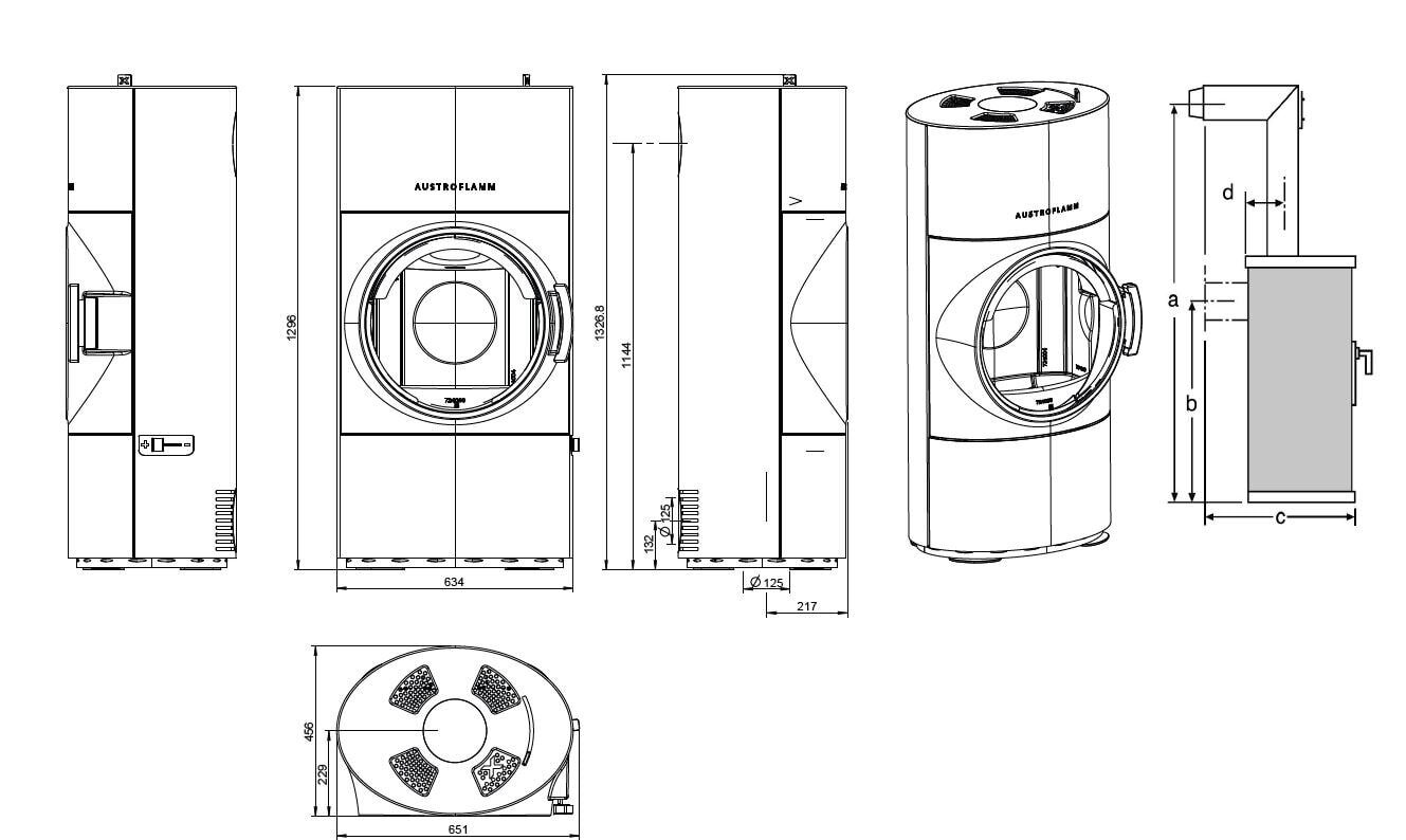 Kaminofen Austroflamm Clou Xtra 2.0 (Wärmespeicherung) - 8 kW