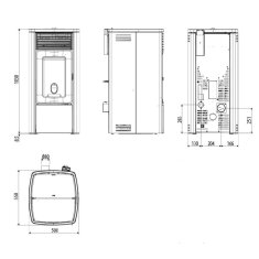 Pelletofen MCZ EGO Air 8 R (Anschluss hinten) M3 - Maestro+ - 8 kW