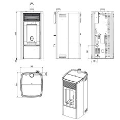 Pelletofen MCZ EGO Air 8 UP M3 (Anschluss oben) - Maestro+ - 8 kW