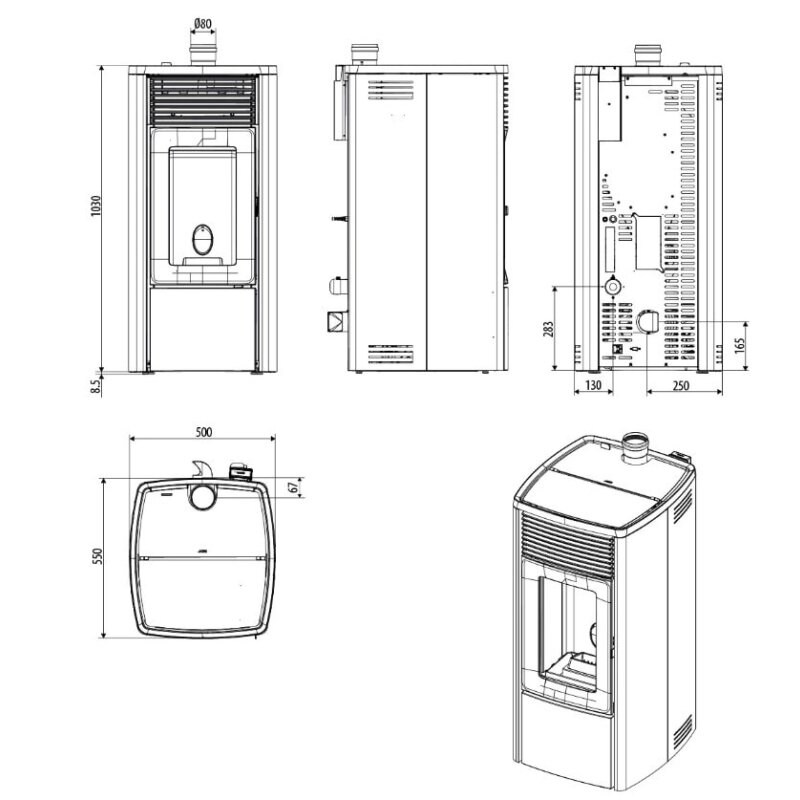 Pelletofen MCZ EGO Comfort Air 10 UP M3 (Anschluss oben) kanalisierbar - Maestro+ - 10 kW