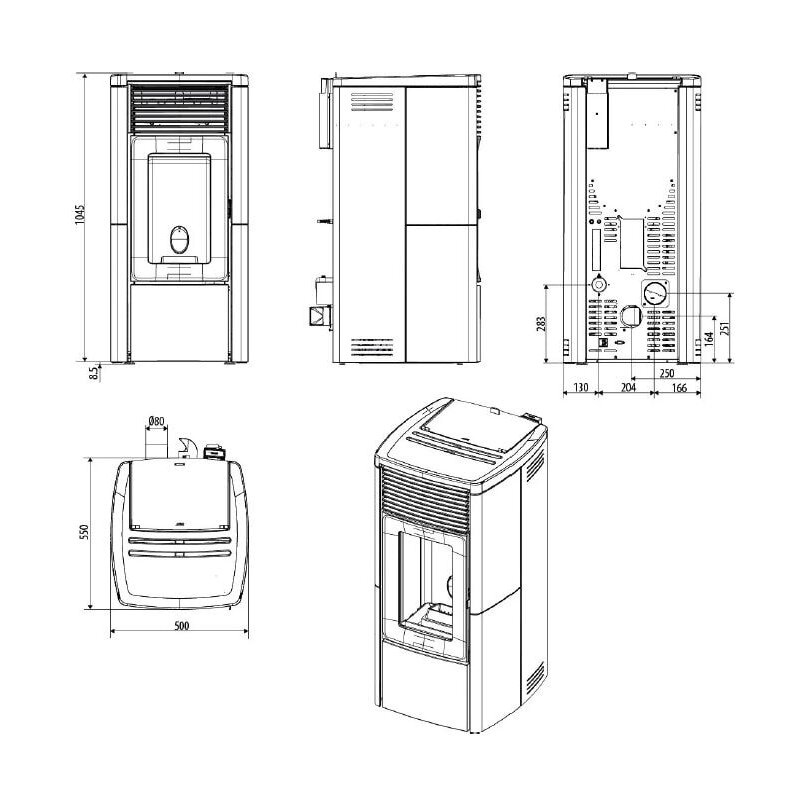 Pelletofen MCZ STAR Comfort Air 10 R M3 (Anschluss hinten) kanalisierbar - Maestro+ - 10 kW