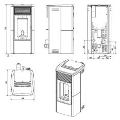 Pelletofen MCZ STAR Comfort Air 10 R M3 (Anschluss hinten) kanalisierbar - Maestro+ - 10 kW