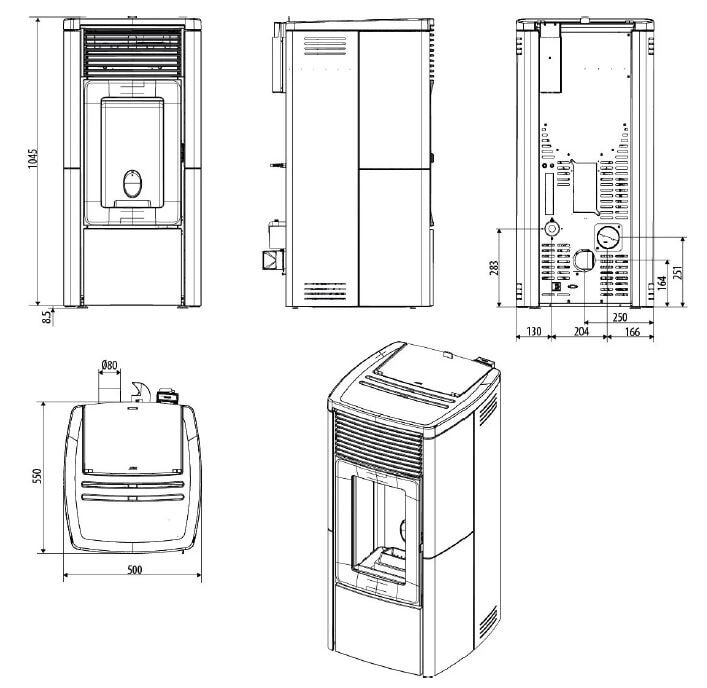 Pelletofen MCZ STAR Comfort Air 10 R M3 (Anschluss hinten) kanalisierbar - Maestro+ - 10 kW