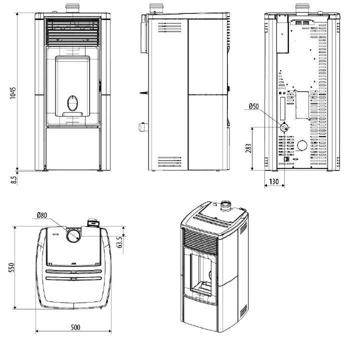 Pelletofen MCZ STAR Air 8 UP M3 (Anschluss oben) - Maestro+ - 8,1  kW