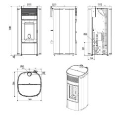 Pelletofen MCZ MUSA Air 10 UP M3 (Anschluss oben) - Maestro+ - 10 kW