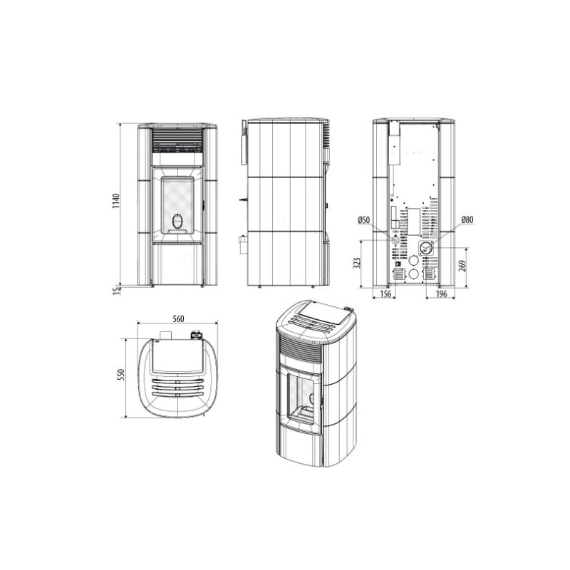 Pelletofen MCZ CLUB Air 10 R M3 (Anschluss hinten) - Maestro+ - 10 kW