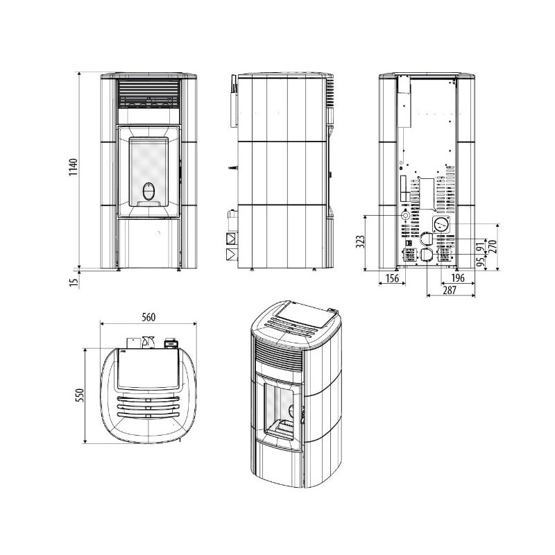 Pelletofen MCZ CLUB Comfort Air 12 R M3 (Anschluss hinten) kanalisierbar - Maestro+ - 12 KW