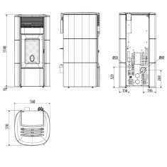 Pelletofen MCZ SUITE Air 10 R M3 (Anschluss hinten) - Maestro+ - 10 kW