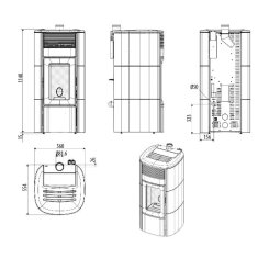 Pelletofen MCZ SUITE Air 10 UP M3 (Anschluss oben) - Maestro+ - 10 kW