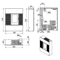 Pelletofen MCZ RAY Comfort Air 8 R M2 (Anschluss hinten) kanalisierbar - Maestro+ - 7,8 KW