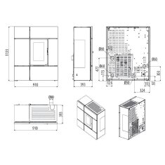 Pelletofen MCZ STREAM Comfort Air 12 R M2 (Anschluss hinten) kanalisierbar - Maestro+ - 12 kW