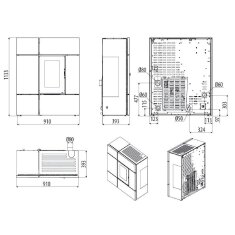 Pelletofen MCZ STREAM Comfort Air 12 UP M2 (Anschluss oben) kanalisierbar - Maestro+ - 12  kW