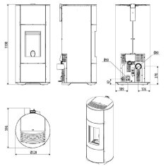 Pelletofen MCZ HALO Air 8 R M2 (Anschluss hinten) - Maestro+ - 8 kW
