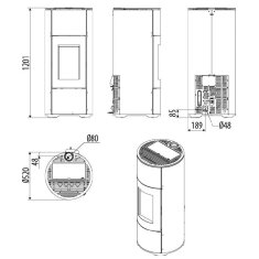 Pelletofen MCZ HALO Air 8 UP M2 (Anschluss oben) - Maestro+ - 8 kW