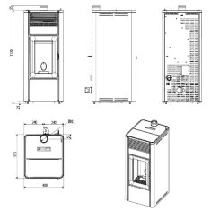 Pelletofen MCZ TEIA Comfort Air 10 UP S2 (Anschluss oben) kanalisierbar - 10 kW