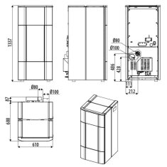 Pelletofen wassergef&uuml;hrt MCZ JAZZ Hydromatik 30 R M1 (Anschluss hinten) - Maestro+ - 28,5 kW