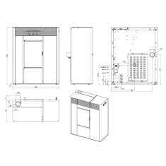 Pelletofen wassergef&uuml;hrt MCZ THEA Hydro 16 R S2 (Anschluss hinten) - mit Hocheffizienzpumpe - 16 kW